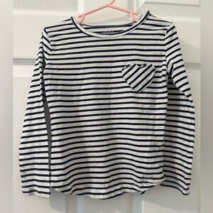 Carter’s Navy and White Striped Long Sleeve Tee